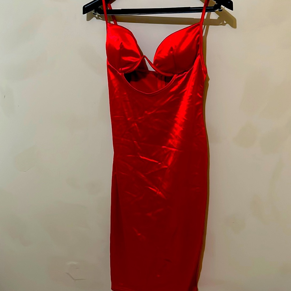 Red silk dress